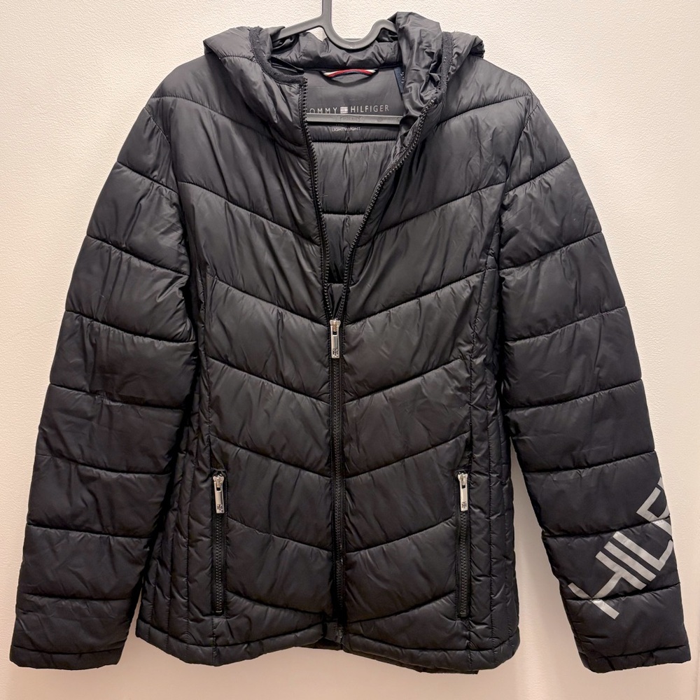 Tommy Hilfiger Black Puffer Jacket -Packable Lightweight